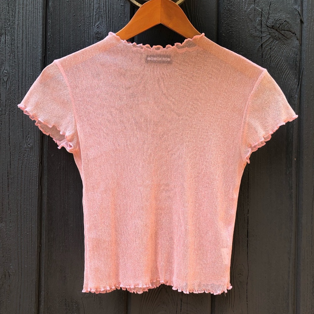 Pink sparkly mesh top! Super cute